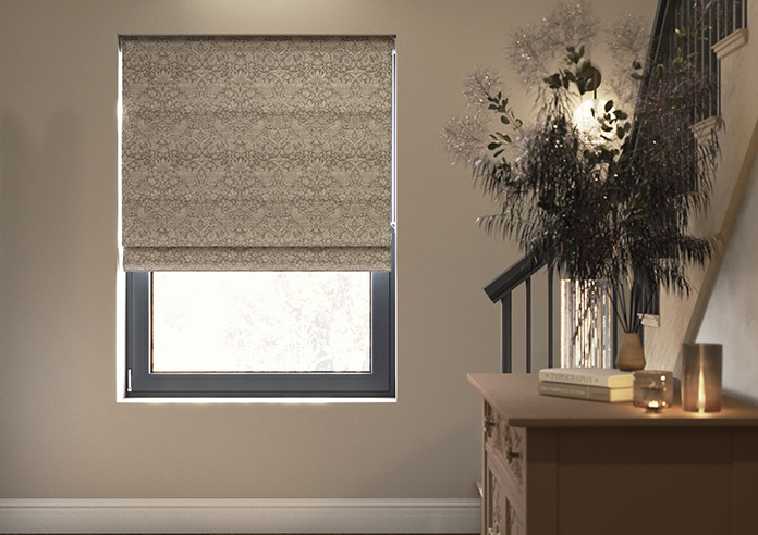 William Morris At Home Strawberry Thief, Woven Limestone - Roman Blind - Image 3